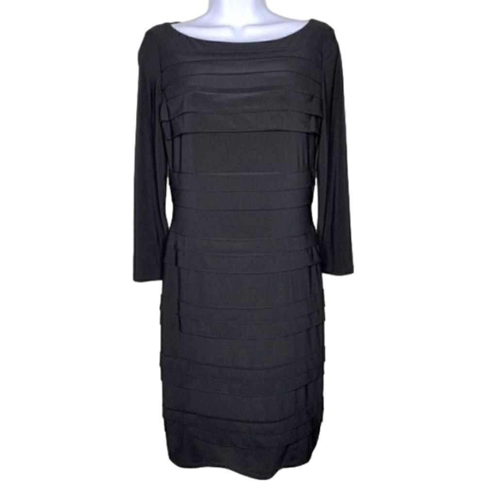 Black Midi Dress 3/4 Sleeve Size 4 by American Living